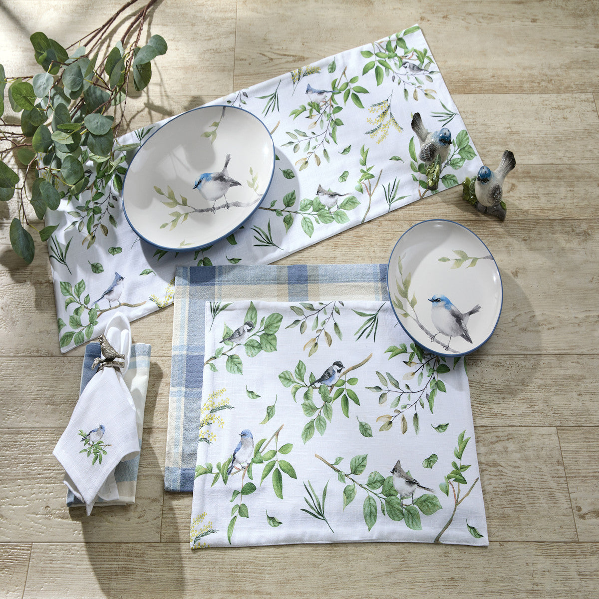 Songbird Lined 100% Cotton Valance & Table Linens
