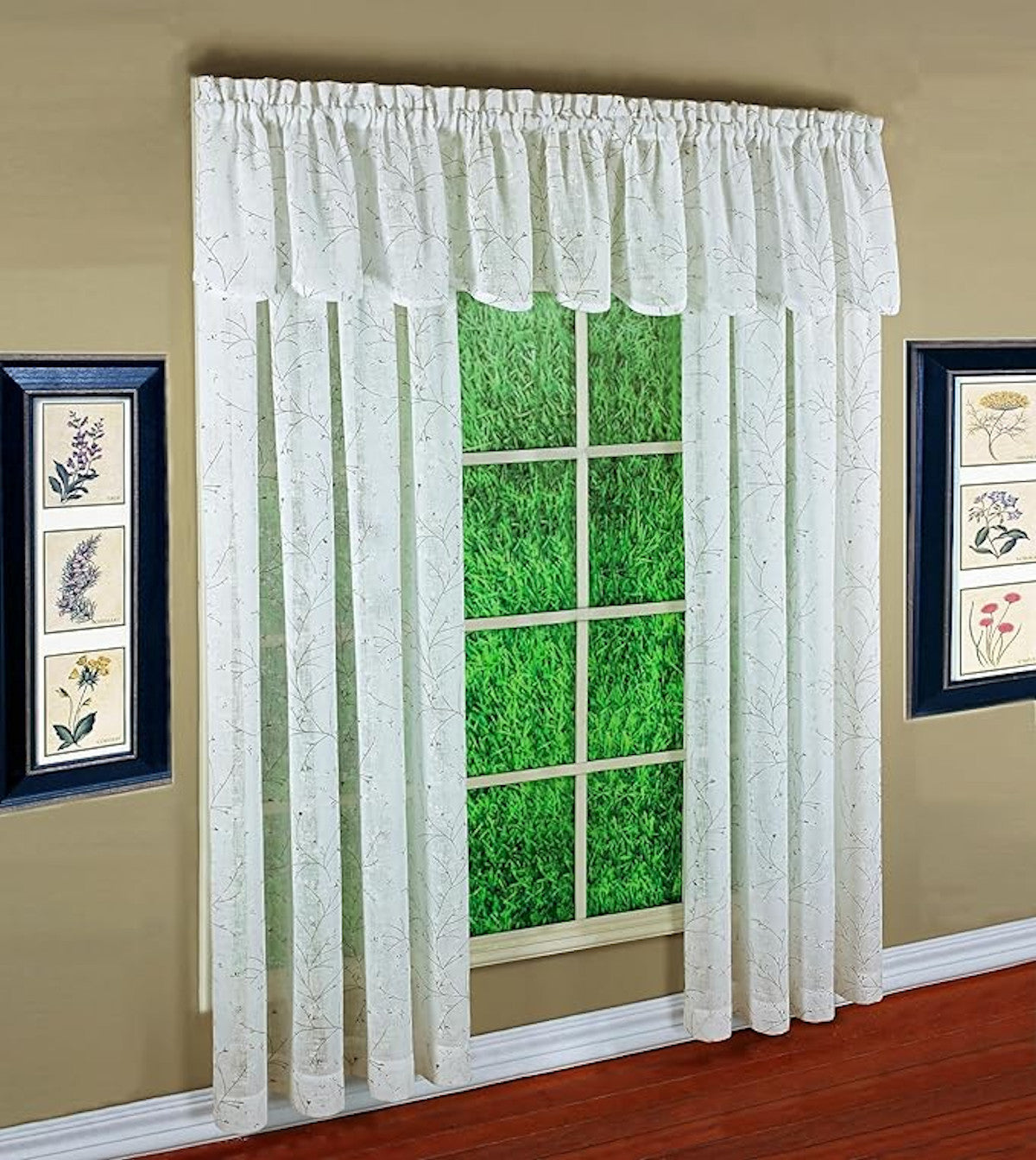 Willow 100% Polyester Semi-Sheer Faux Linen Panels