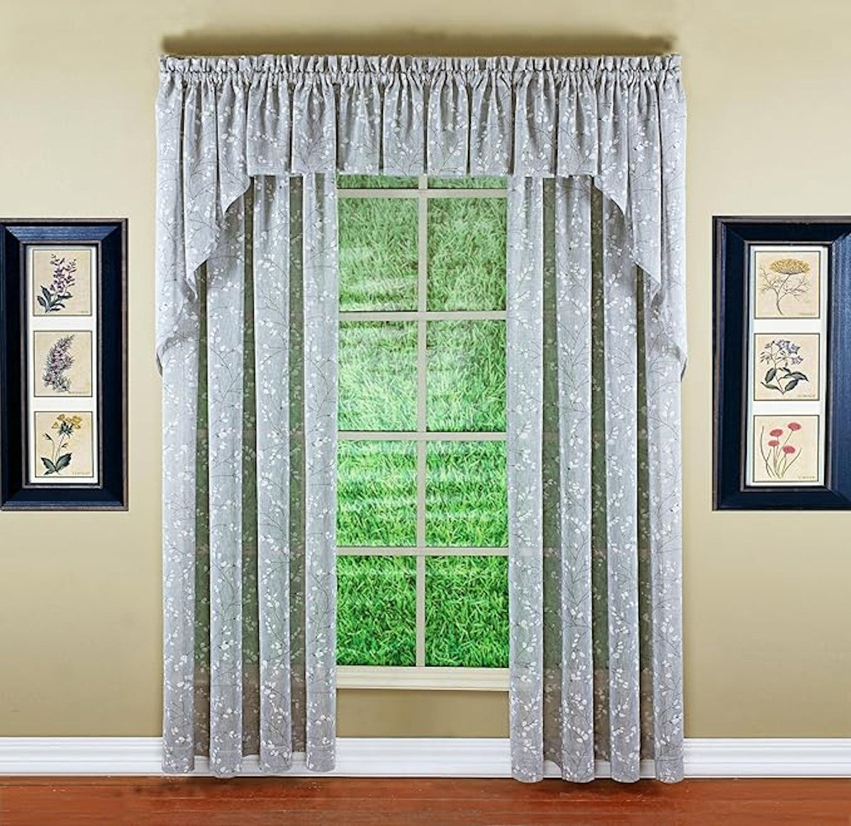 Willow 100% Polyester Semi-Sheer Faux Linen Panels