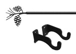 Wrought Iron Curtain Rod with Pinecone Finial Thumbnail