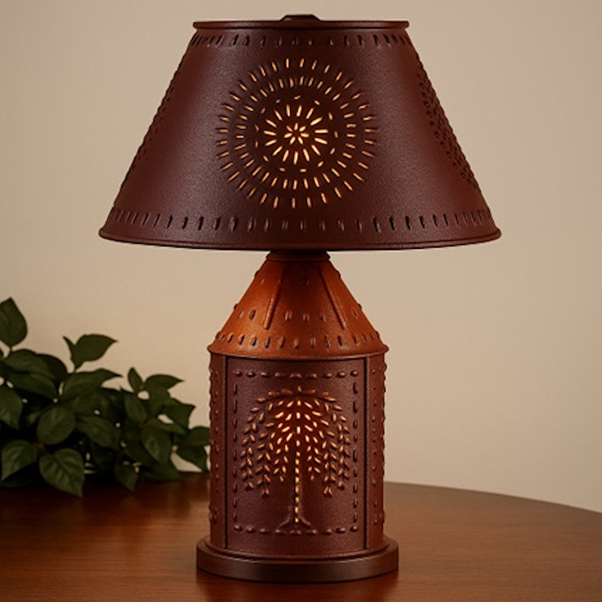 19" Willow Punched Revere Lamp