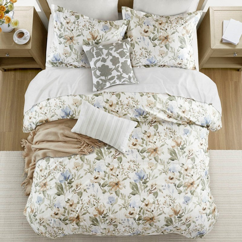 Herbal 5 Piece Cotton Sateen Comforter Set