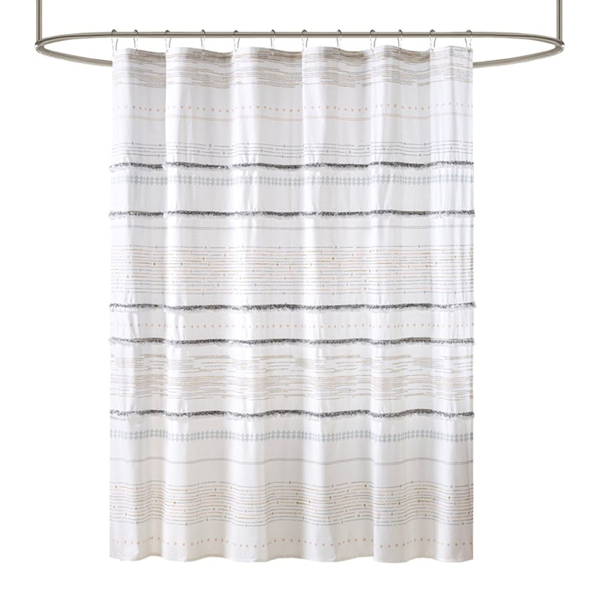 Nea Cotton Shower Curtain with Trims