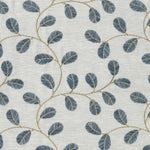 P.K. LIfestyles Leaf Love Lapis Embroidered Polyester Blend Fabric Thumbnail