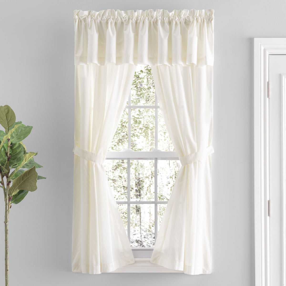 Simplicity Hemstitch Cotton Tier Curtain